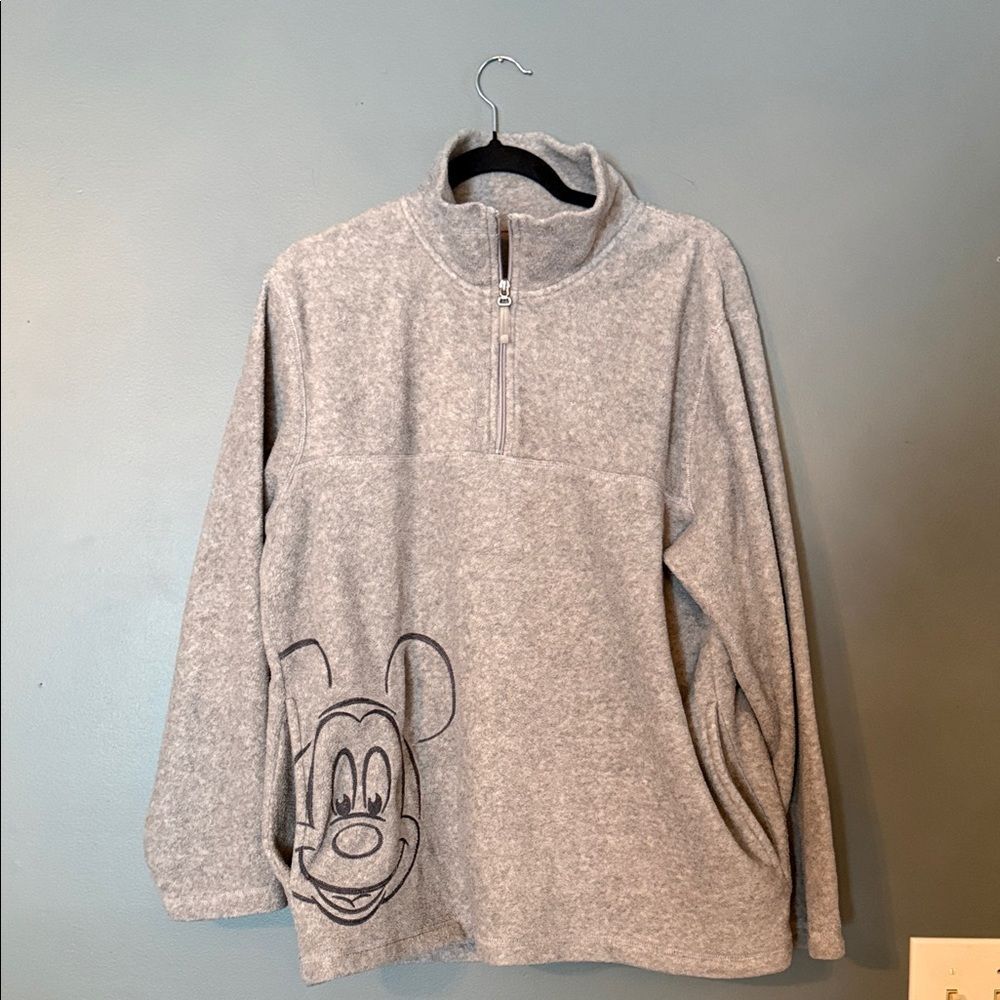 Vintage Gray quarter zip  with Mickey Mouse Logo